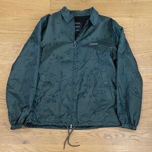 10.Deep Forest Green Patterned Windbreaker